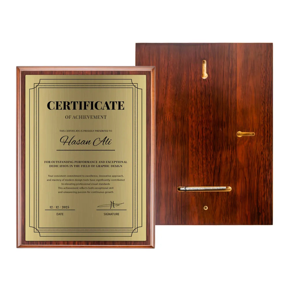 Portrait Wooden Plaques with Stand and Presentation Box