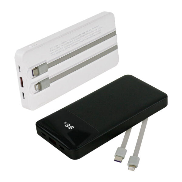 50 Powerbank with LED Screen 10,000 mAh and Built-in Cables