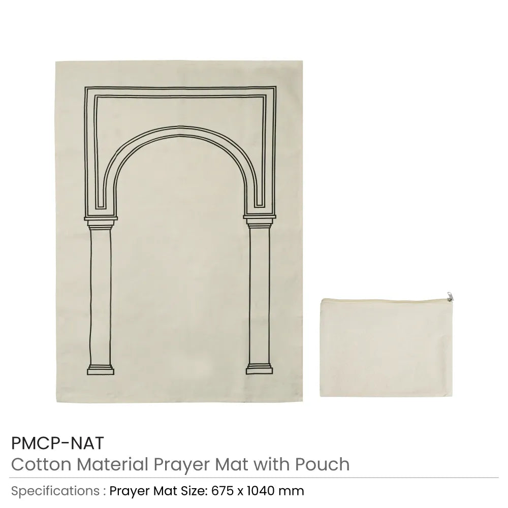 Prayer Mat with Pouch, Cotton Material, Eco-Friendly & Portable