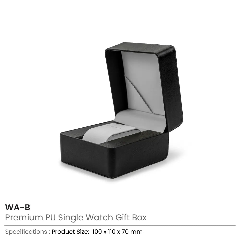 Premium PU Leather Single Watch Gift Box - details