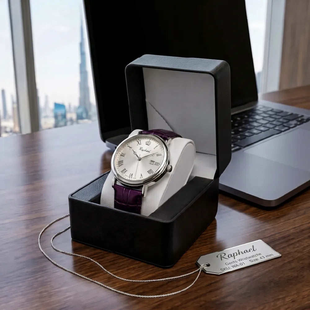 Premium PU Leather Single Watch Gift Box - sample view