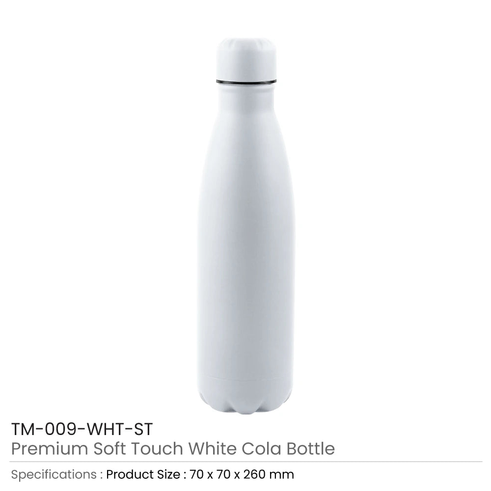 Premium Soft Touch Matt Cola Bottles in Stainless Steel 500ml