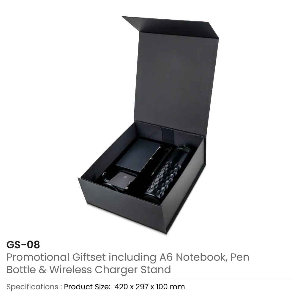 Promotional Gift Sets in Black Magnetic Closure Gift Box