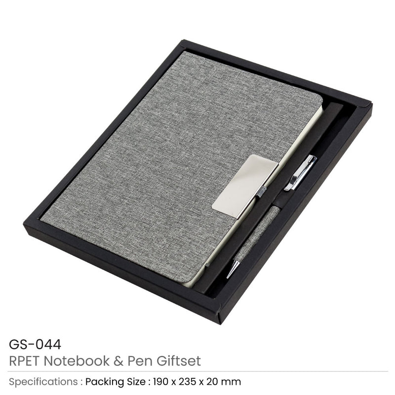 30 RPET Notebook and Pen Gift Sets
