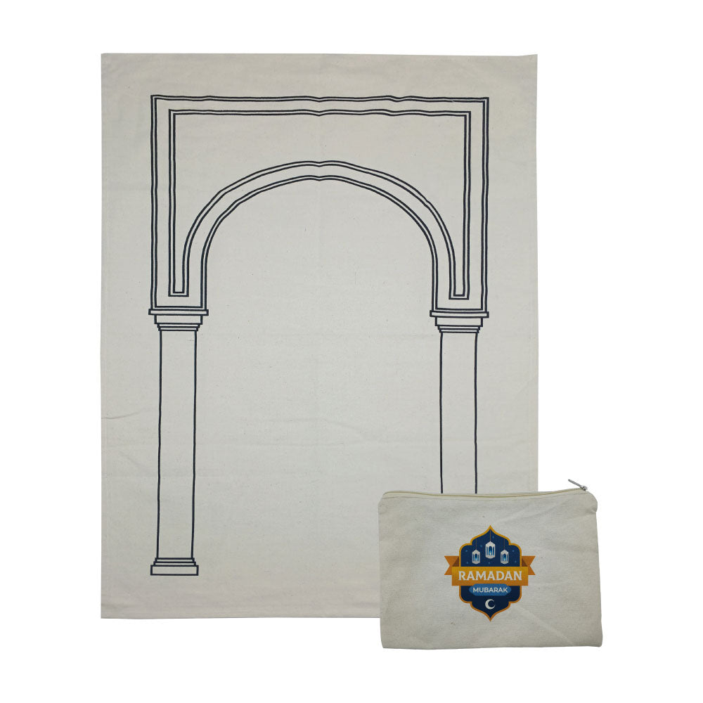 Prayer Mat with Pouch, Cotton Material, Eco-Friendly & Portable