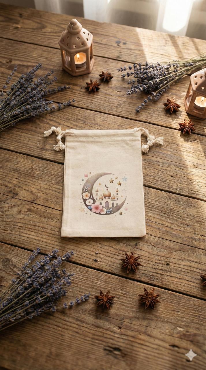 50 pcs Ramadan Cotton Pouch - Small
