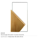 20 Rectangle Wooden Crystal Awards