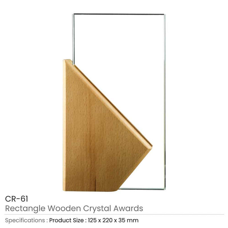 20 Rectangle Wooden Crystal Awards