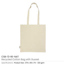 100 Recycled Cotton Bags with Gusset