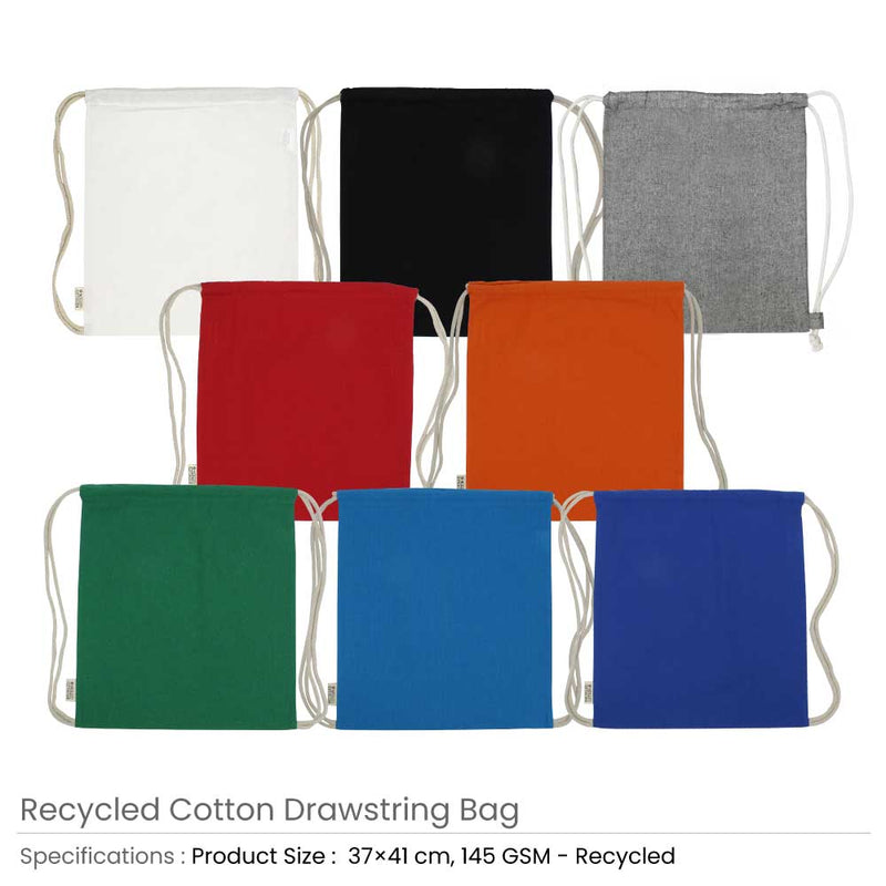 200 Recycled Drawstring Cotton Bags