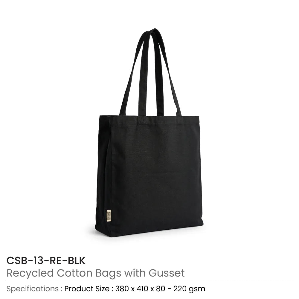 Recycled Cotton Tote Bags with Gusset 220 GSM