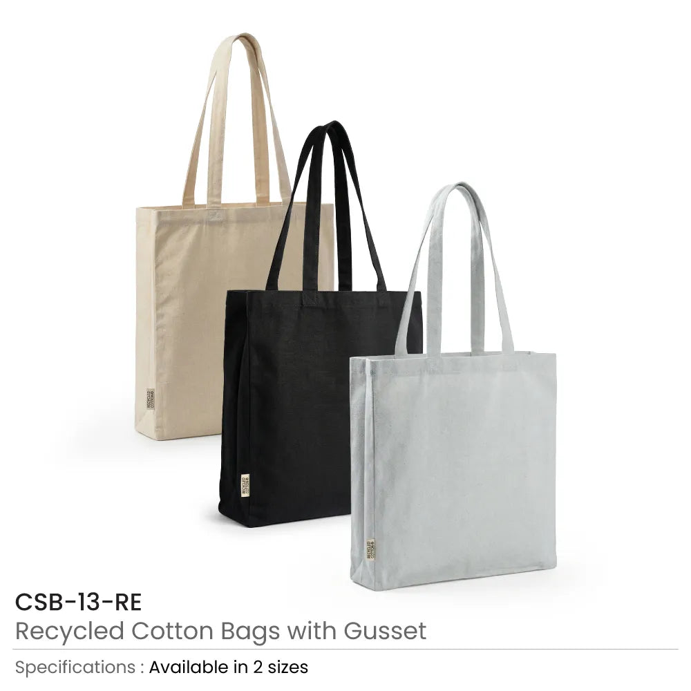 Recycled Cotton Tote Bags with Gusset 220 GSM