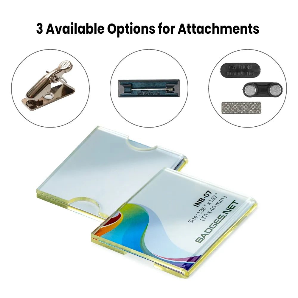 Reusable Acrylic Name Badges with Attachment