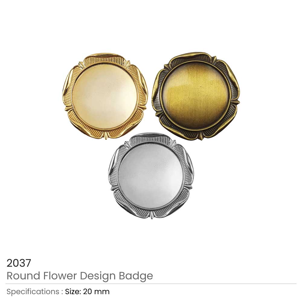 Round Flower Design Logo Badges