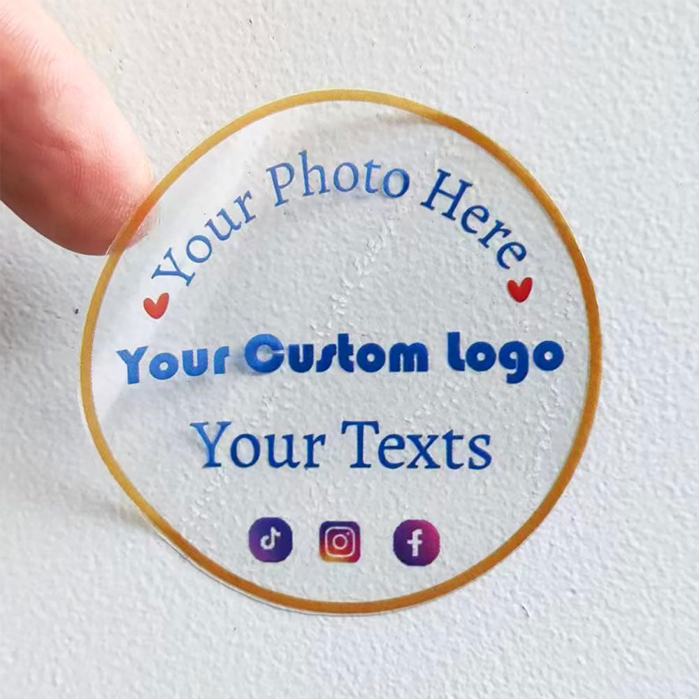 100 Rounded Transparent Stickers 10cm Diameter