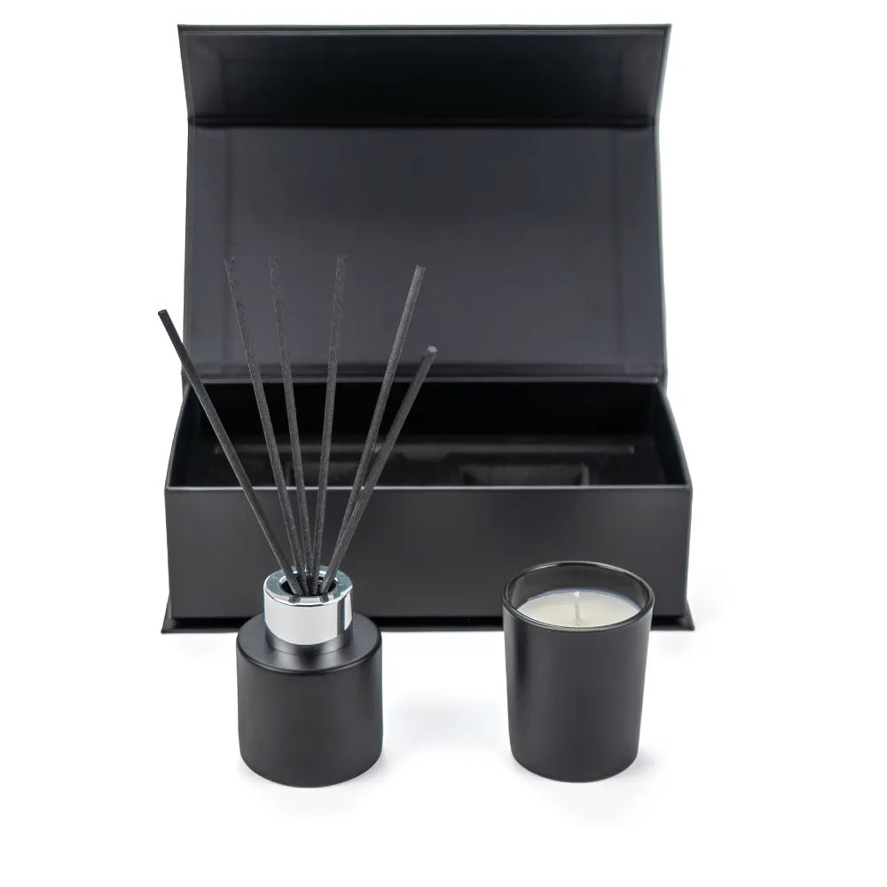 Scented Candle and Aroma Reed Diffuser with 6 Pcs Sticks Gift Sets