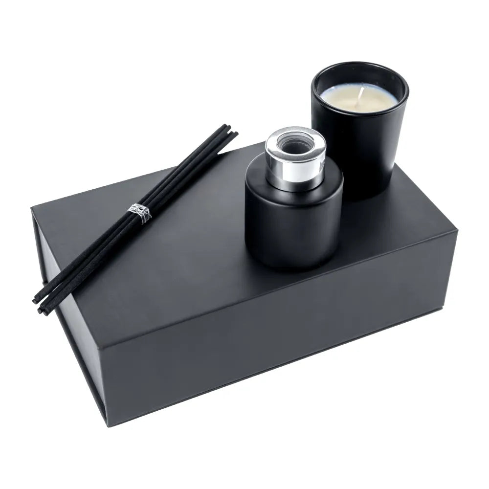 Scented Candle and Aroma Reed Diffuser with 6 Pcs Sticks Gift Sets