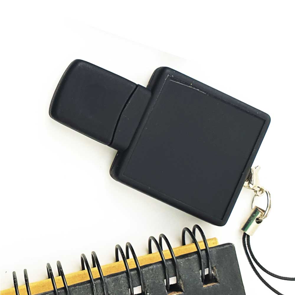 Square Black Rubberized USB Flash Drives