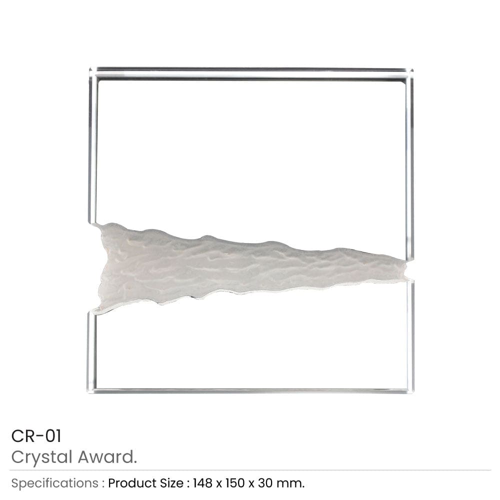 50 Square Crystal Awards in Hardboard Box