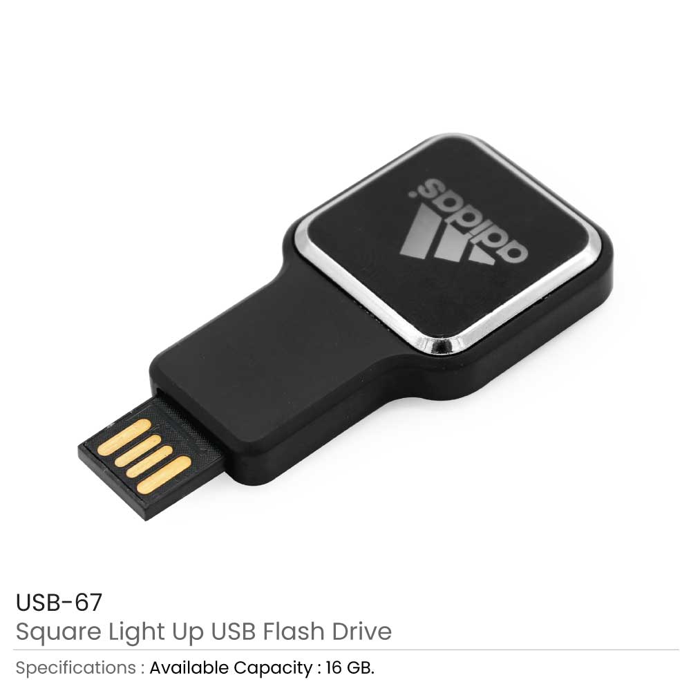 Promotional Square Light-Up Logo USB Flash 16GB