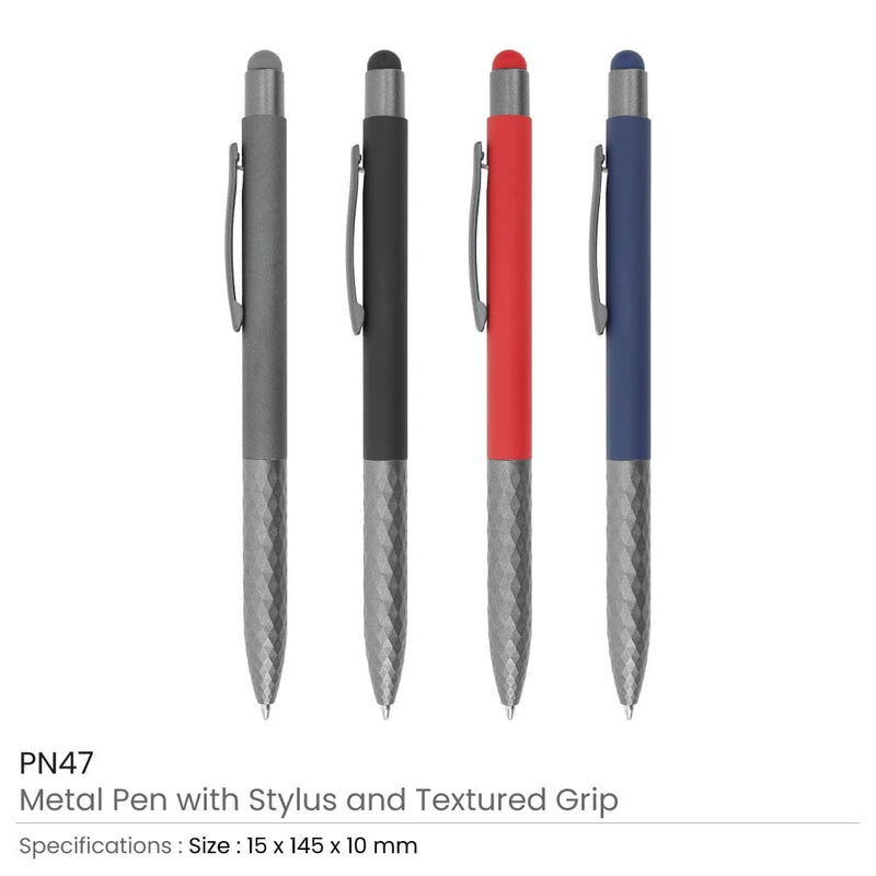 500 Stylus Metal Pens with Textured Grip