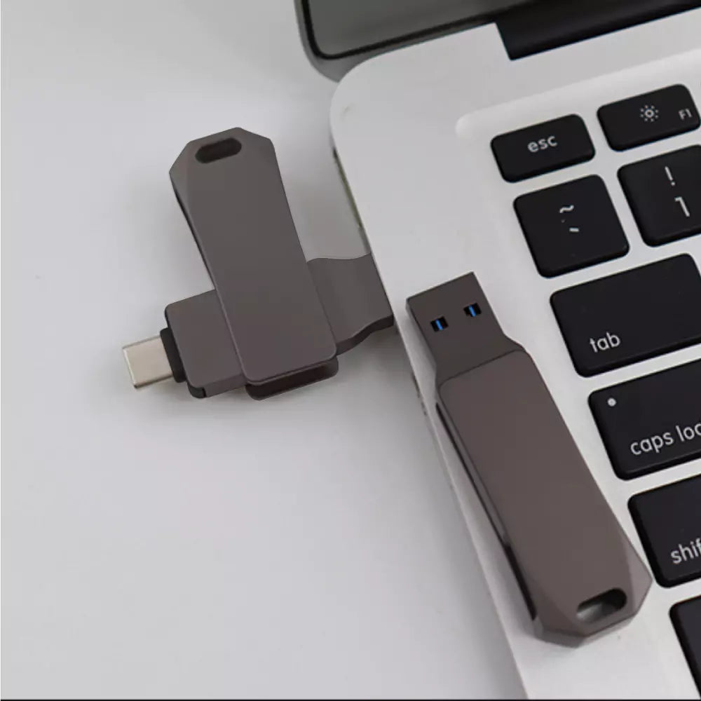 Swivel OTG USB in Gun Metal 64GB V. 3.0 Type C
