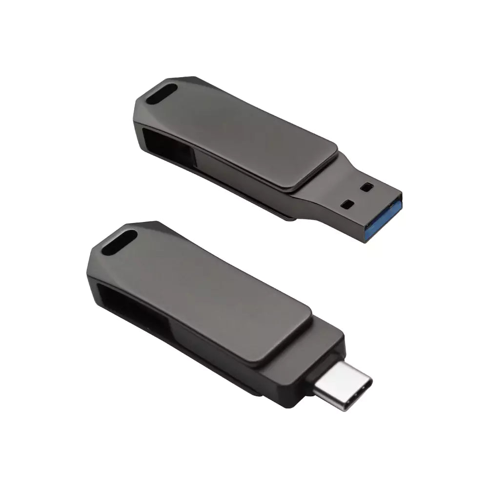 Swivel OTG USB in Gun Metal 64GB V. 3.0 Type C