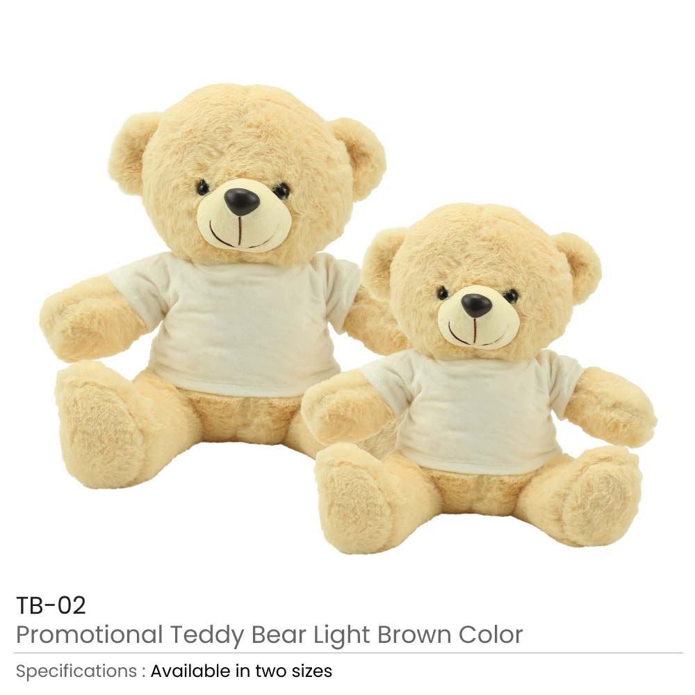 50 Promotional Teddy Bear Toys with Printable White Tshirt - Small Size