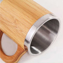 50 Bamboo & Stainless Steel Coffee Travel Mug with Handle and Lid