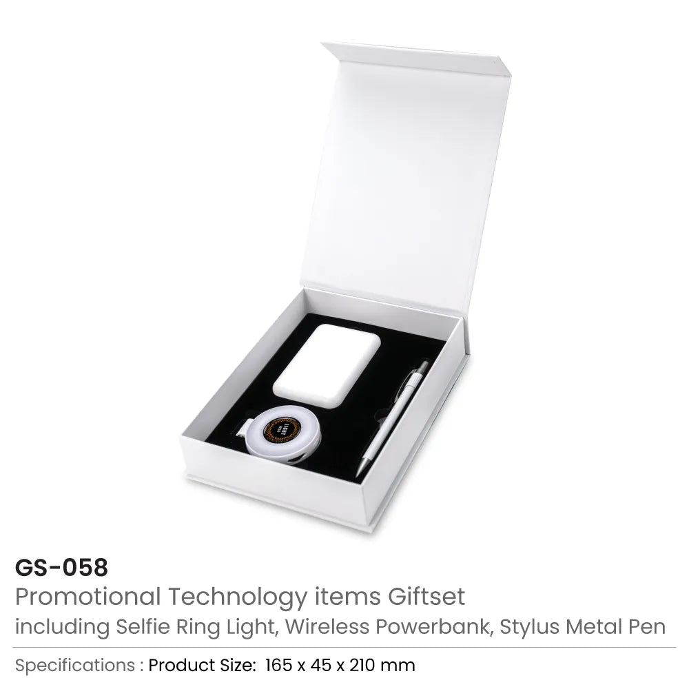 Technology Items Gift Set in White Magnetic Closure Gift Box