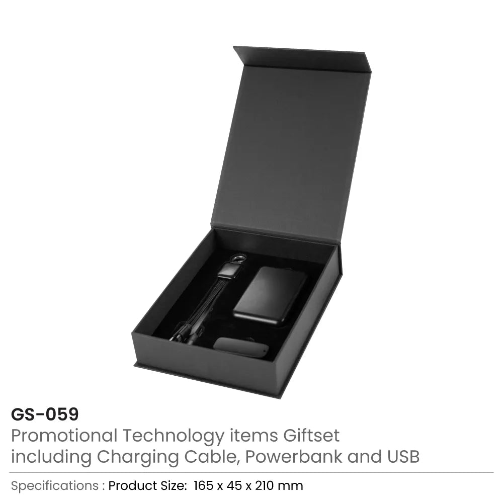 Premium Corporate Tech Gifts in Black Magnetic Closure Gift Box