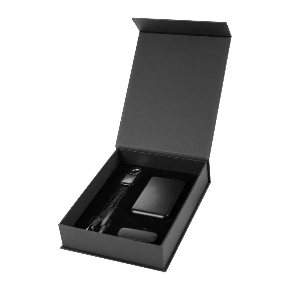Premium Corporate Tech Gifts in Black Magnetic Closure Gift Box