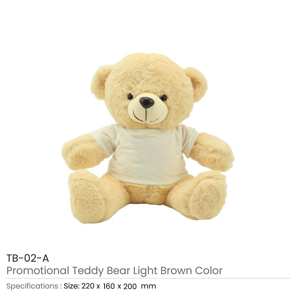 50 Promotional Teddy Bear Toys with Printable White Tshirt - Small Size