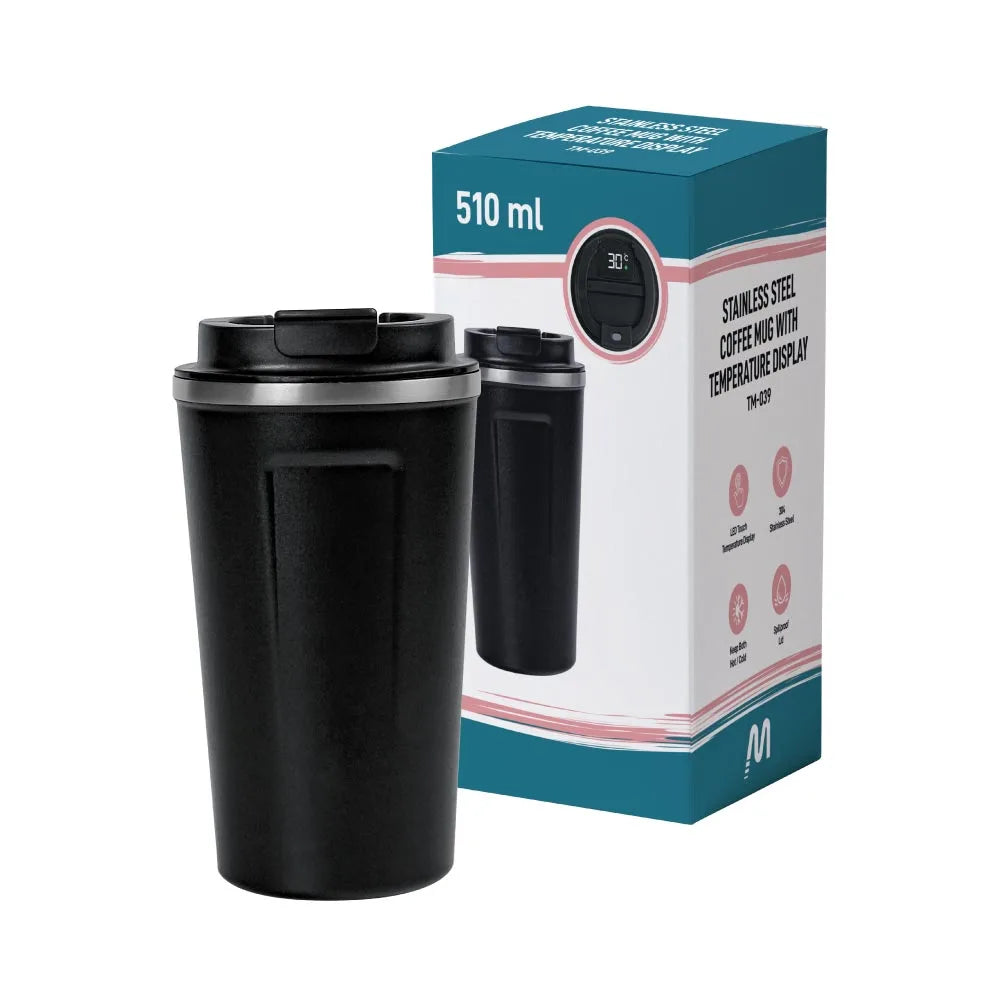 Temperature Display Black Tumblers in SS 510ml