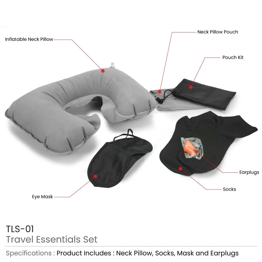Travel Essential Set in Black Pouch