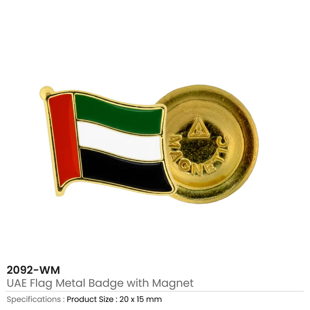 UAE Flag Design Badges with Magnet Attachment