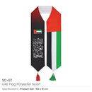 250 UAE Flag Scarf with Arabic Writing, Red & Green Tassel