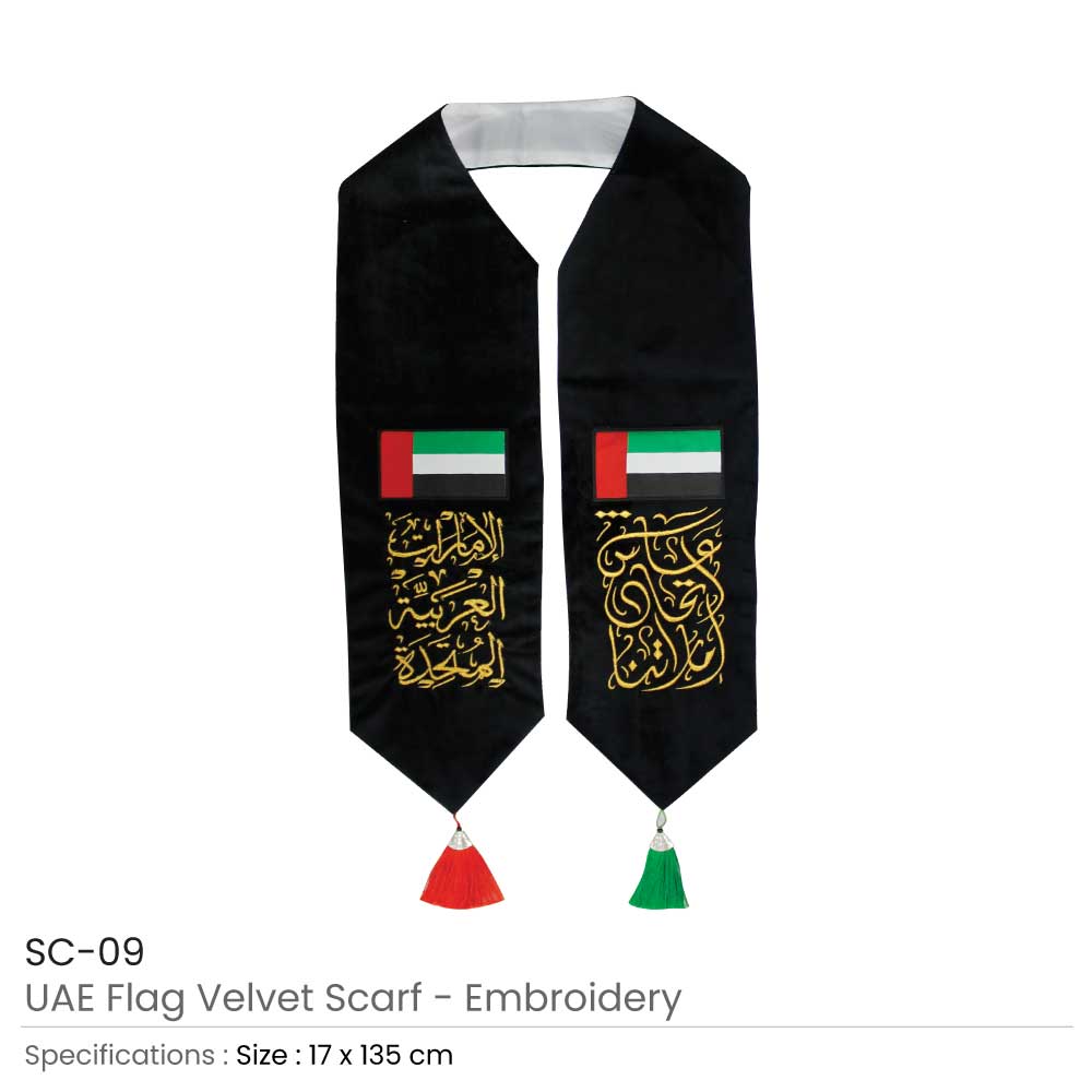 UAE Flag Velvet Scarfs