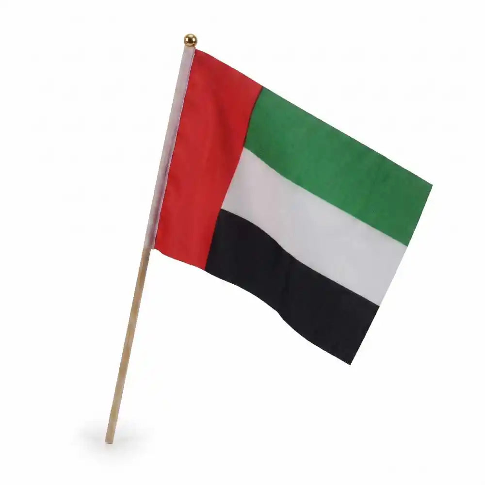 UAE Flags A4 Size with Wooden Pole