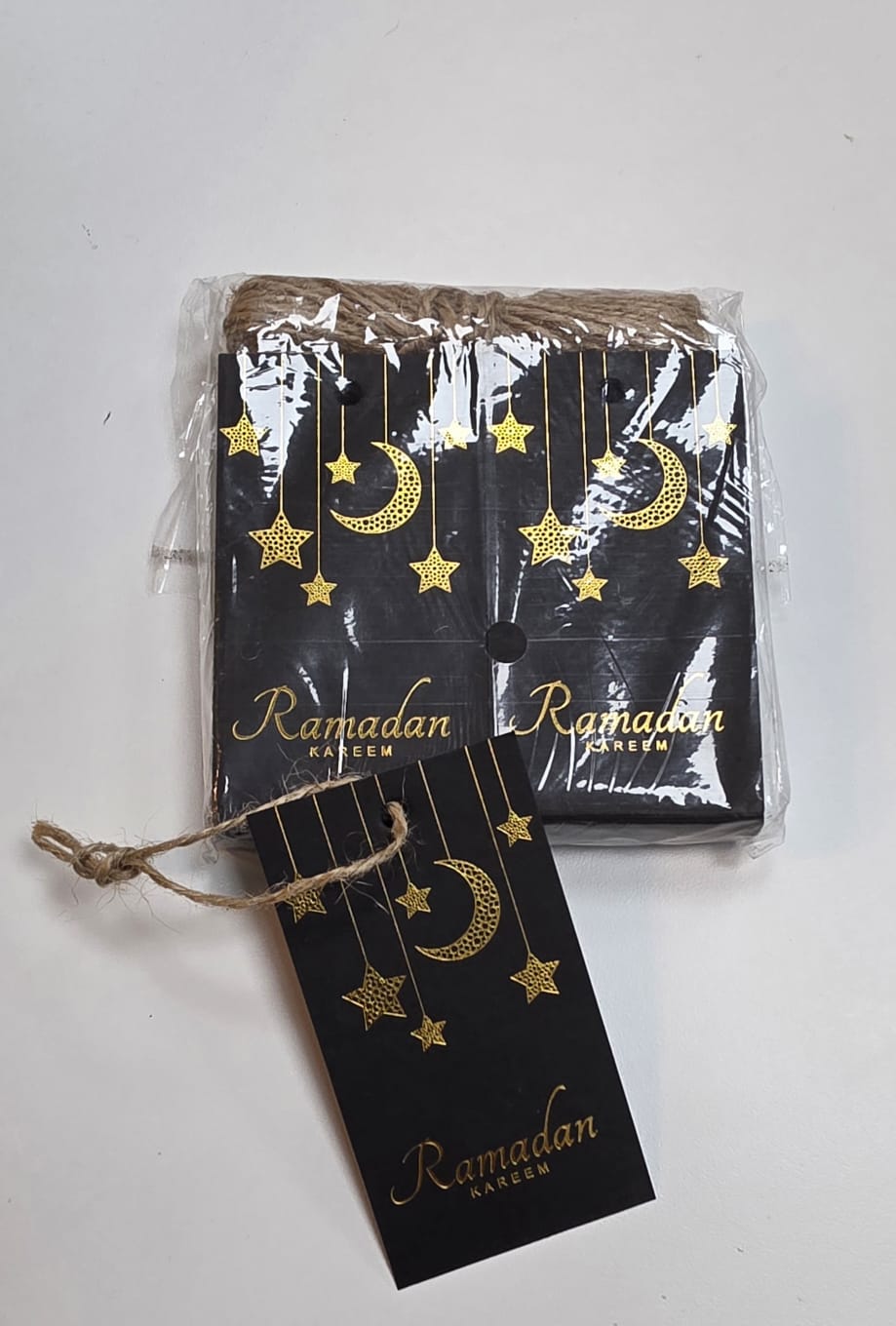 Ramadan Tags with Gold Foil-White