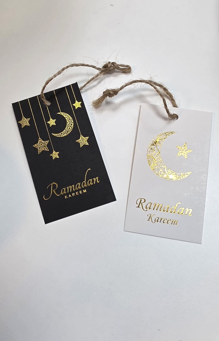 Ramadan Tags with Gold Foil-White