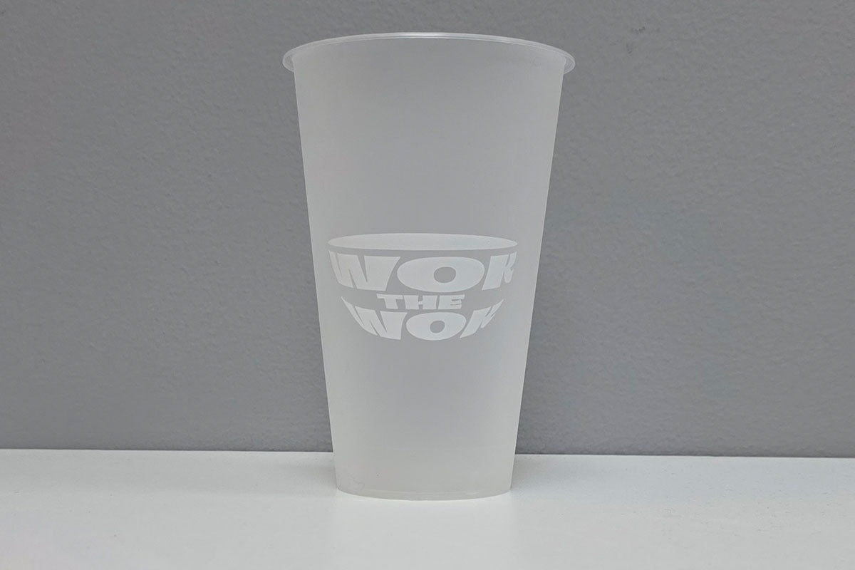 1000 16 oz Frosted PET Cups with Printing with Lids