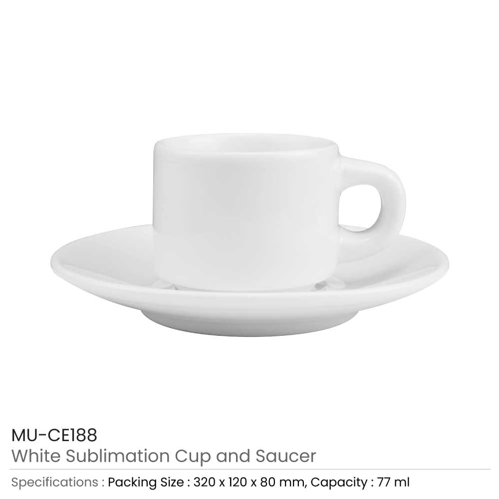 50 White Cup and Saucer 77ml