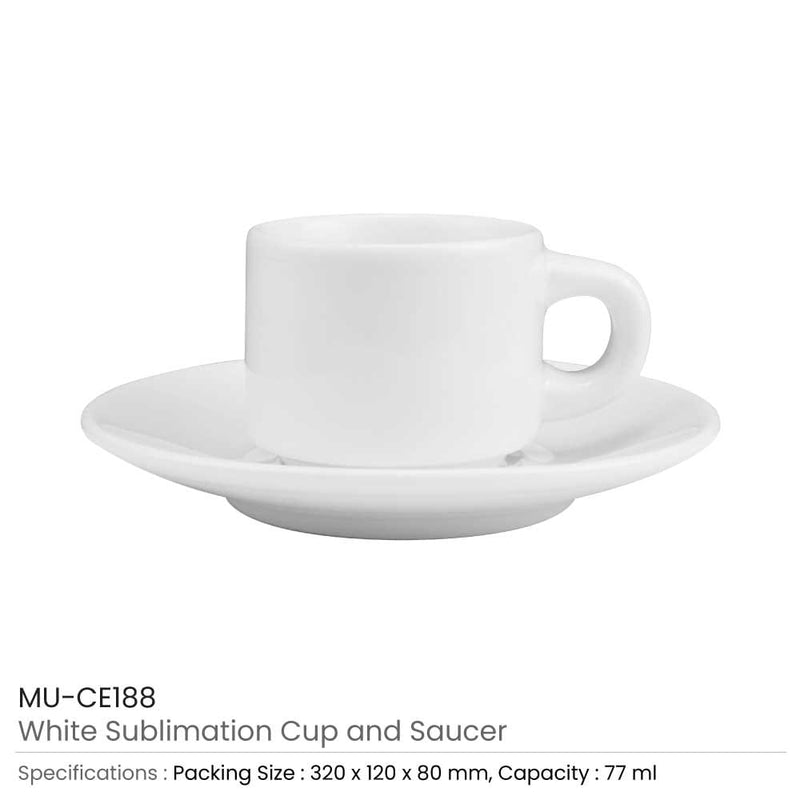 72 White Cup and Saucer 77ml