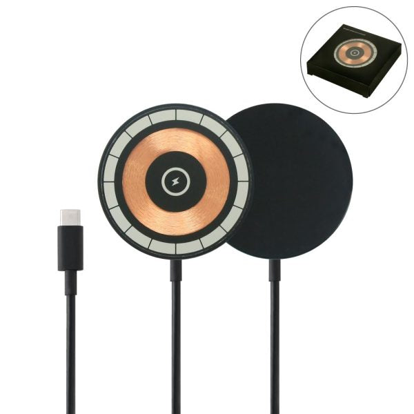 50 Round Magnetic 15W Fast Wireless Charger Type C
