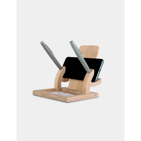 Wireless Lounge — Bamboo Desktop Organizer