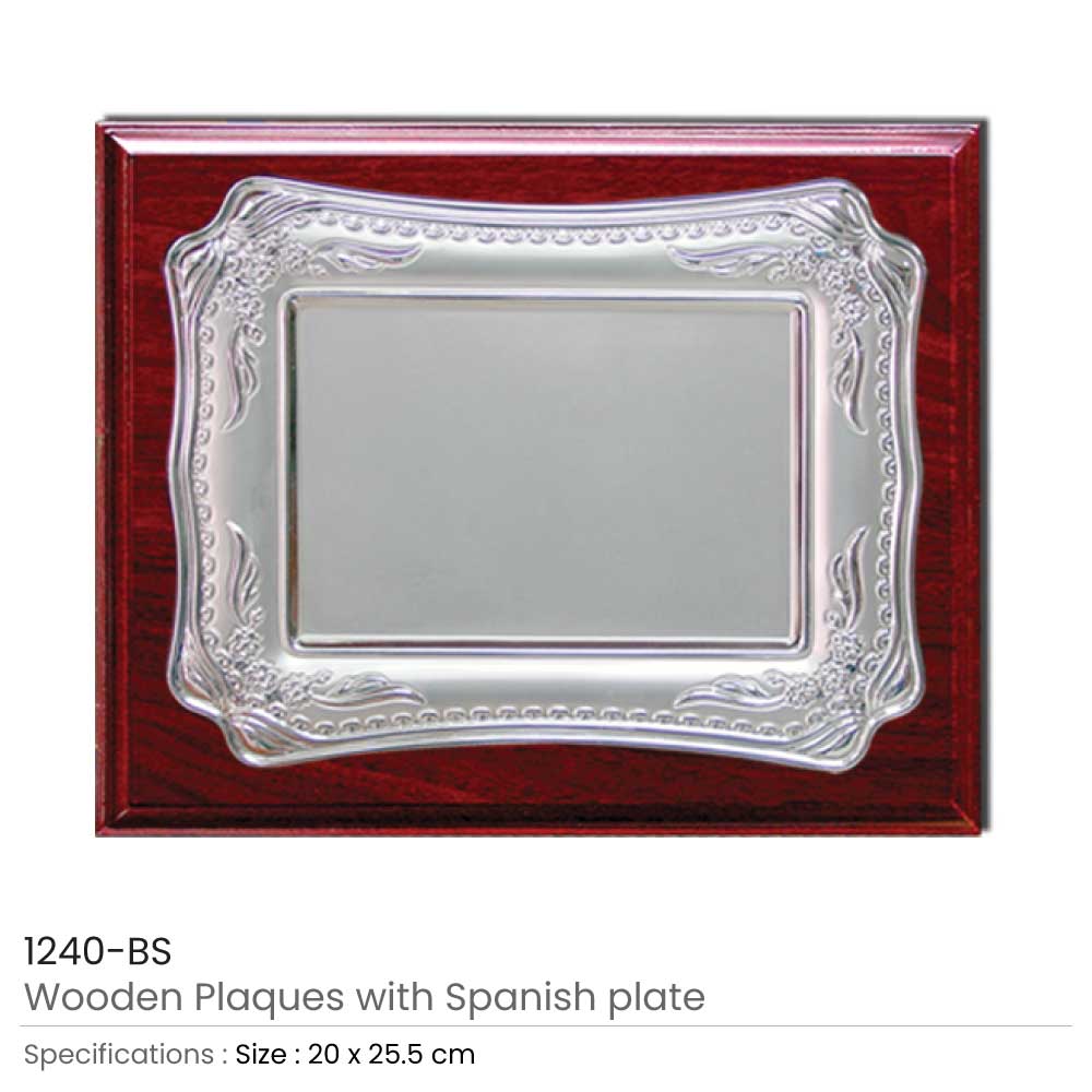 Wooden Plaques with Silver Spanish Plate