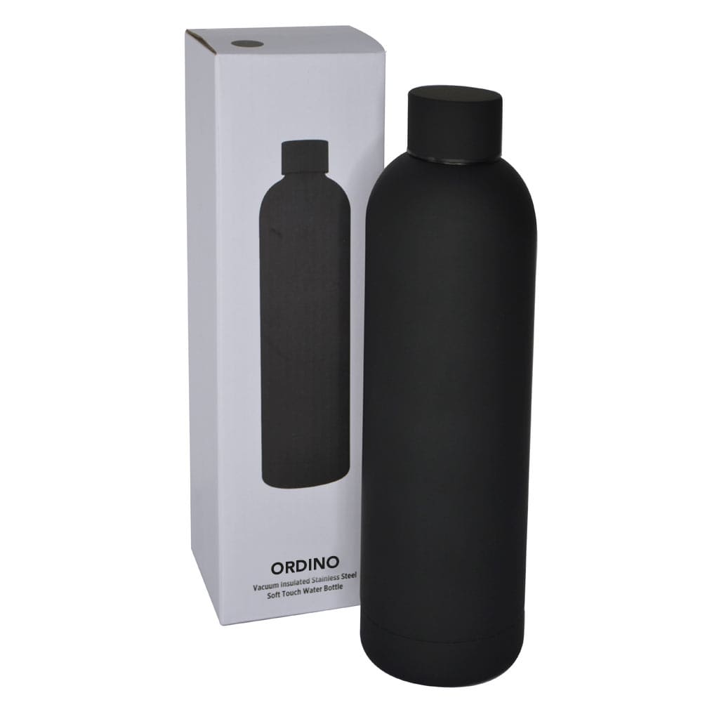 ORDINO - Soft Touch Insulated Water Bottle - 750ml - Black