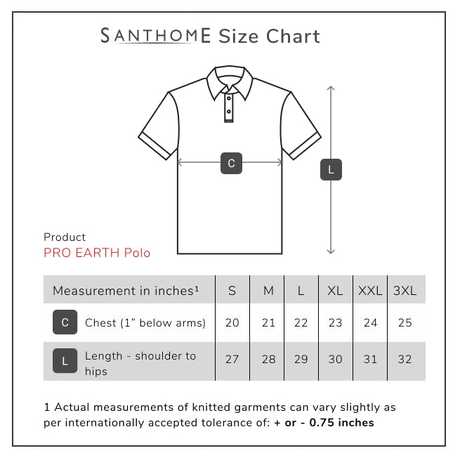 Santhome PRO EARTH (Mens) - The Fully Recycled Polo Shirt - White, Black, Navy