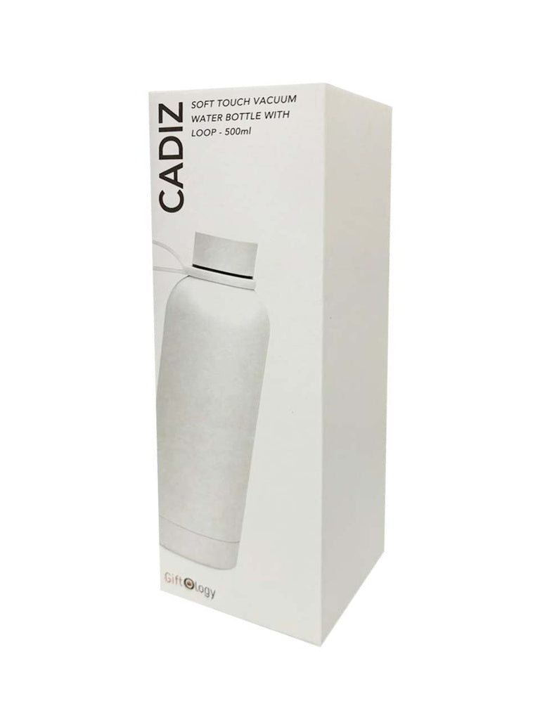 CADIZ - Giftology Double Wall Stainless Steel Bottle 500ml - White